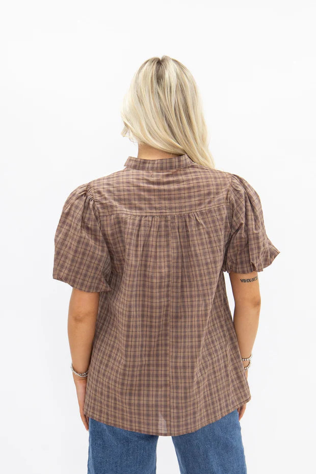 Western Yoke Collared Top